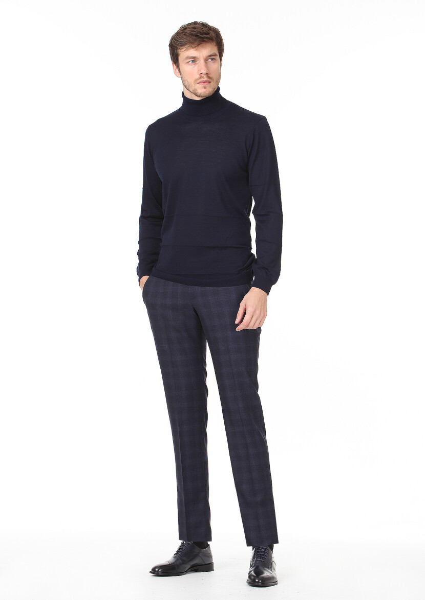 Navy Blue Knitwear Sweatshirt - 3