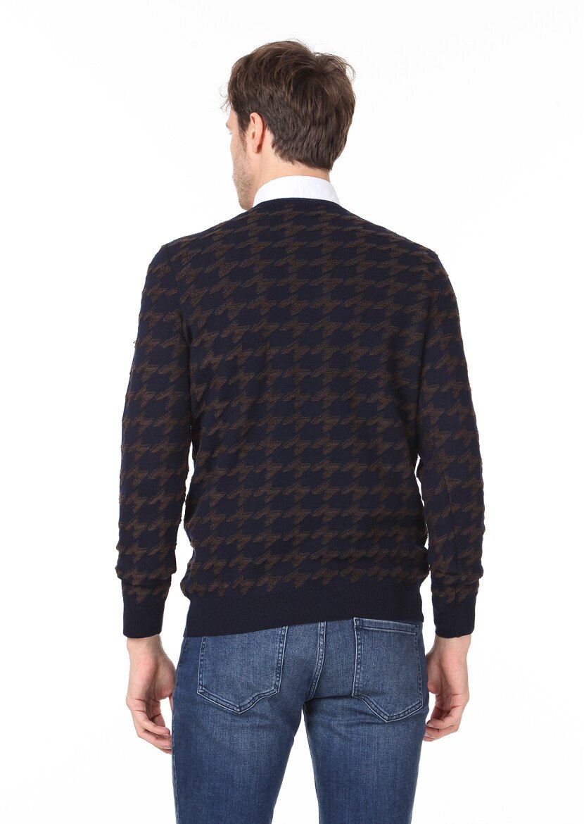 Navy Blue Knitwear Sweatshirt - 4