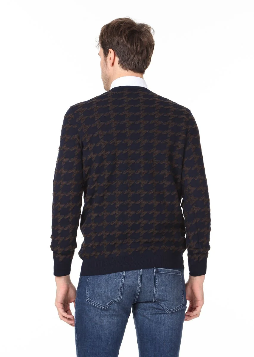 Navy Blue Knitwear Sweatshirt - 4