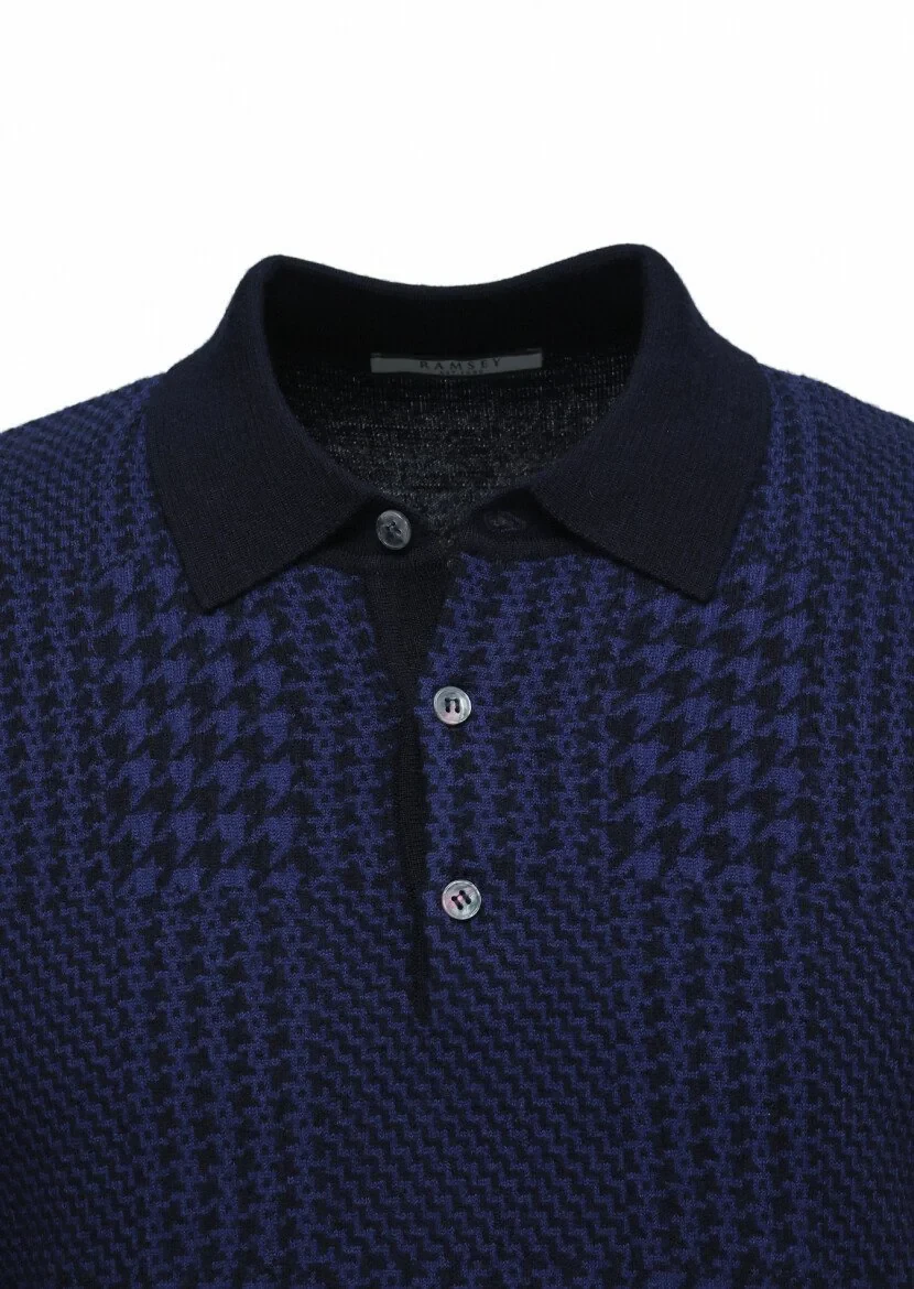 Navy Blue Knitwear Sweatshirt - 2