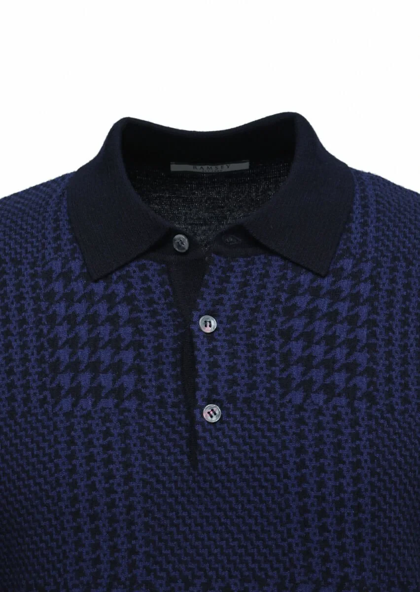 Navy Blue Knitwear Sweatshirt - 2