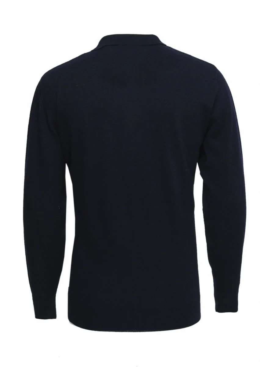 Navy Blue Knitwear Sweatshirt - 4