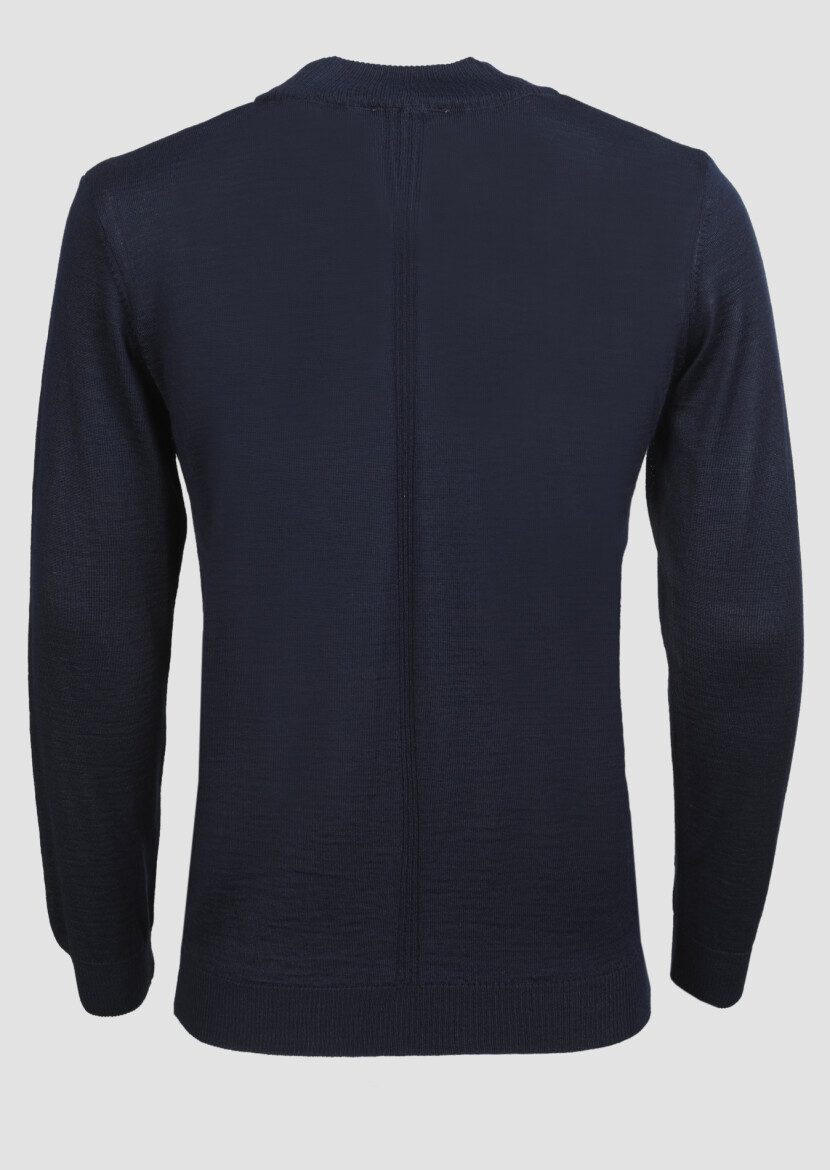 Navy Blue Knitwear Sweatshirt 
