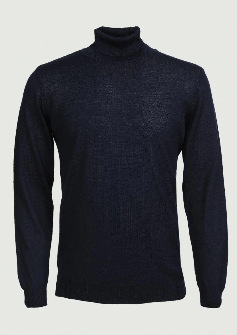 Navy Blue Knitwear Sweatshirt - 6