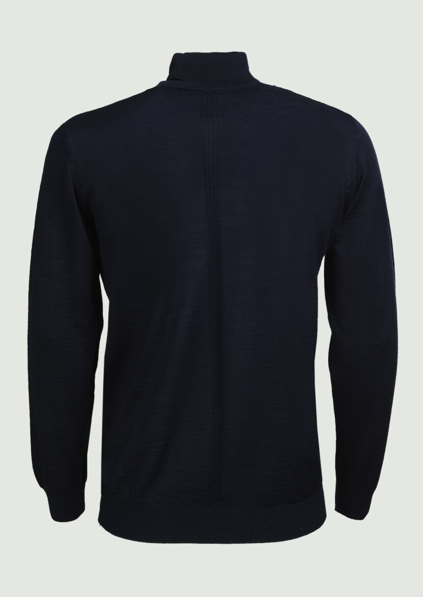Navy Blue Knitwear Sweatshirt - 7