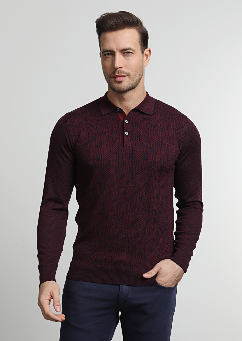 Navy Blue Knitwear Sweatshirt - 3