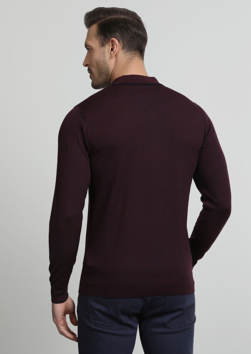 Navy Blue Knitwear Sweatshirt - 4