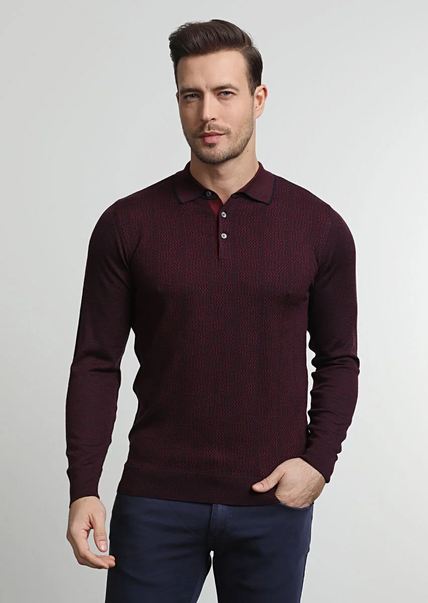 Navy Blue Knitwear Sweatshirt - 3