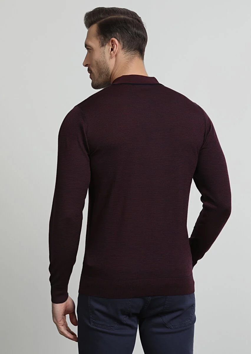 Navy Blue Knitwear Sweatshirt - 4