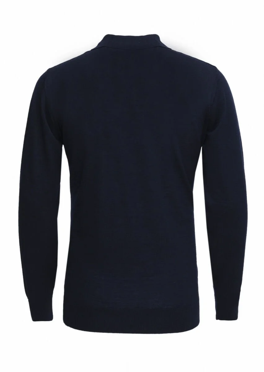 Navy Blue Knitwear Sweatshirt - 4