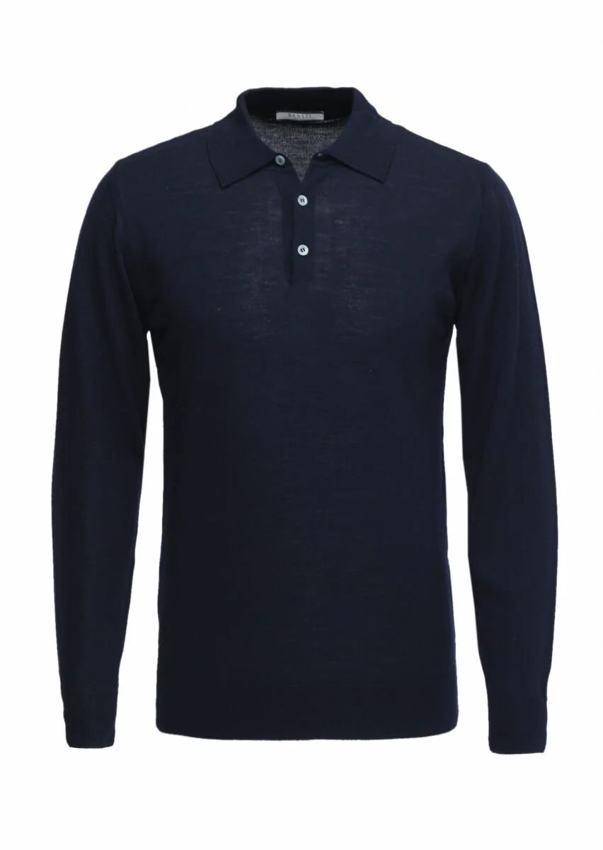 Navy Blue Knitwear Sweatshirt - 5