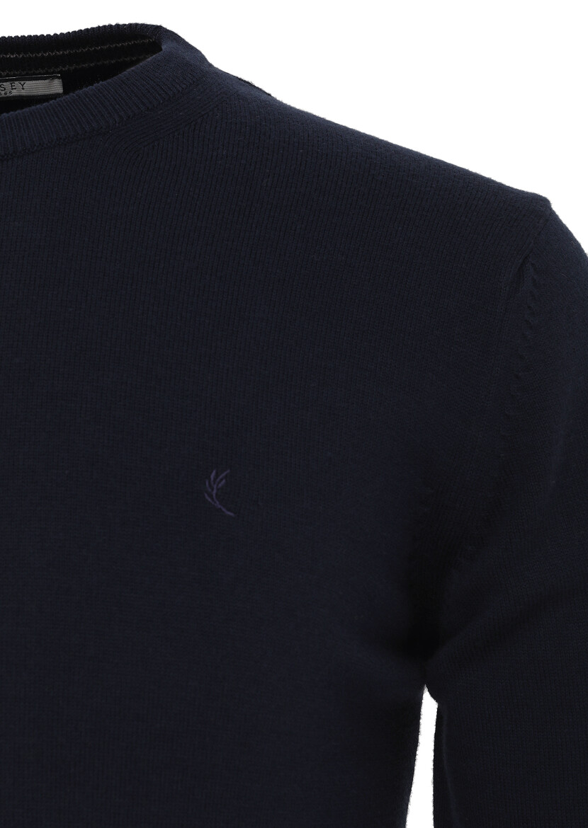Navy Blue Knitwear Sweatshirt 