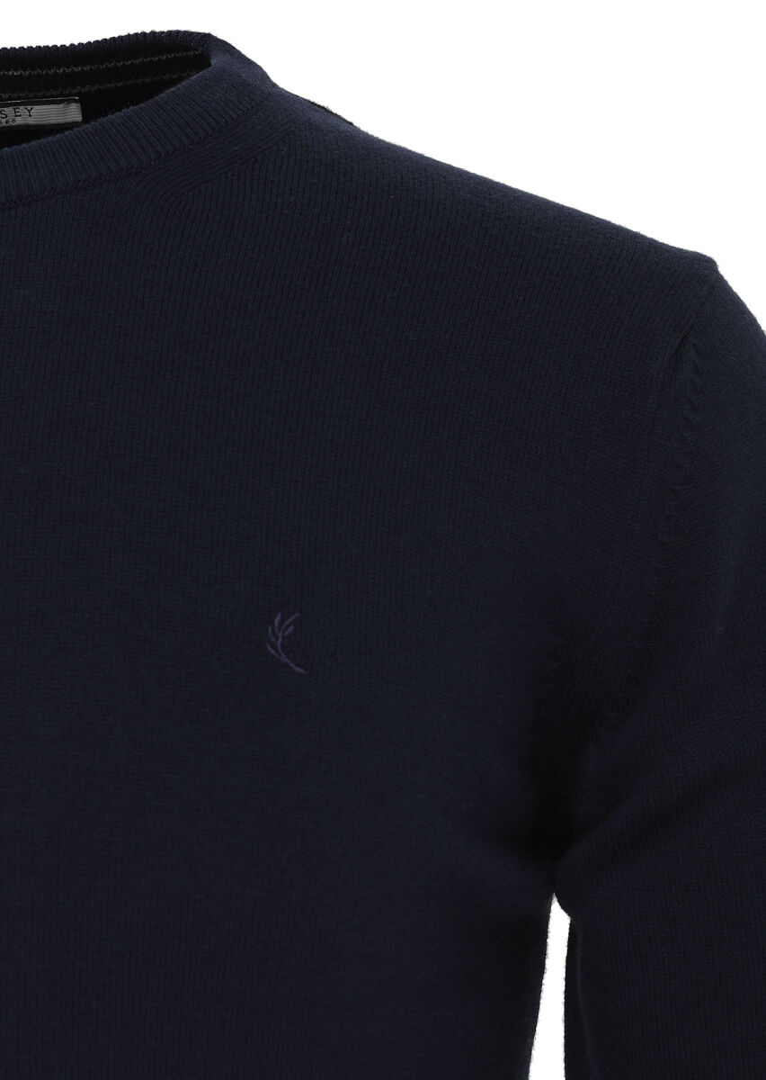 Navy Blue Knitwear Sweatshirt - 2