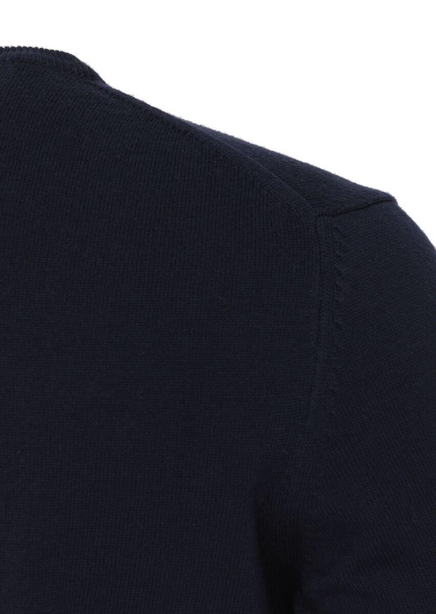 Navy Blue Knitwear Sweatshirt - 4