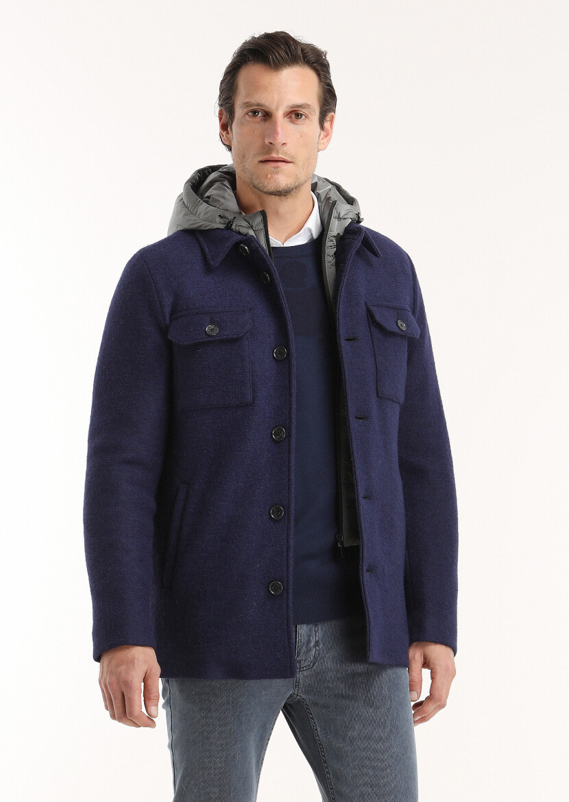 Navy Blue Knitwear Sweatshirt - 3