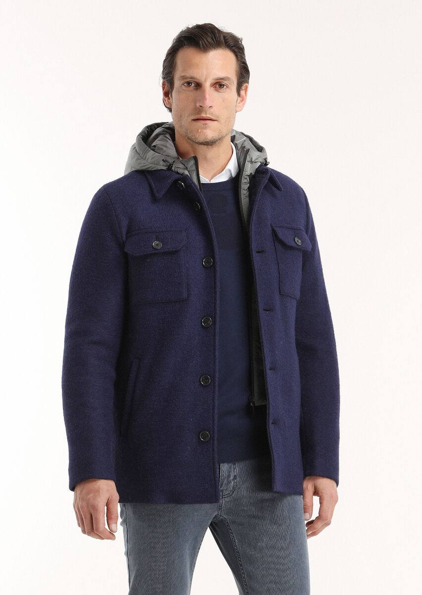 Navy Blue Knitwear Sweatshirt - 3