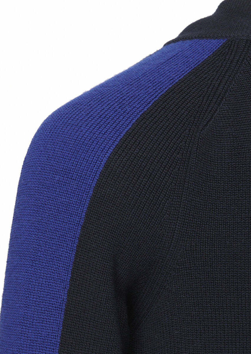 Navy Blue Knitwear Sweatshirt - 4
