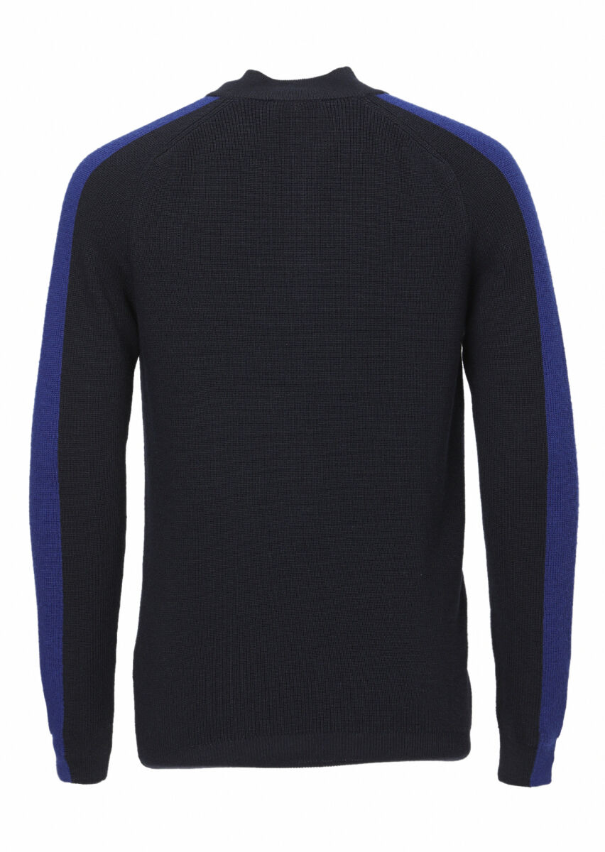 Navy Blue Knitwear Sweatshirt - 5
