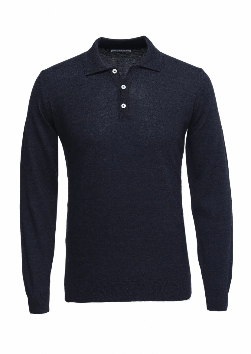 Navy Blue Knitwear Sweatshirt - 5