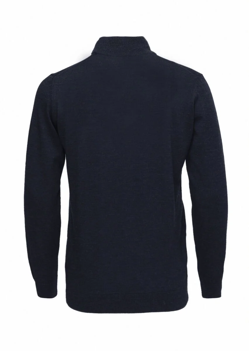 Navy Blue Knitwear Sweatshirt - 4