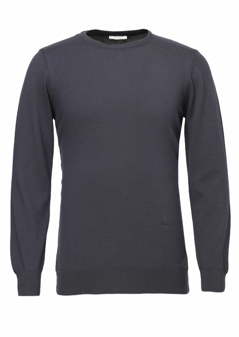 Navy Blue Knitwear Sweatshirt 