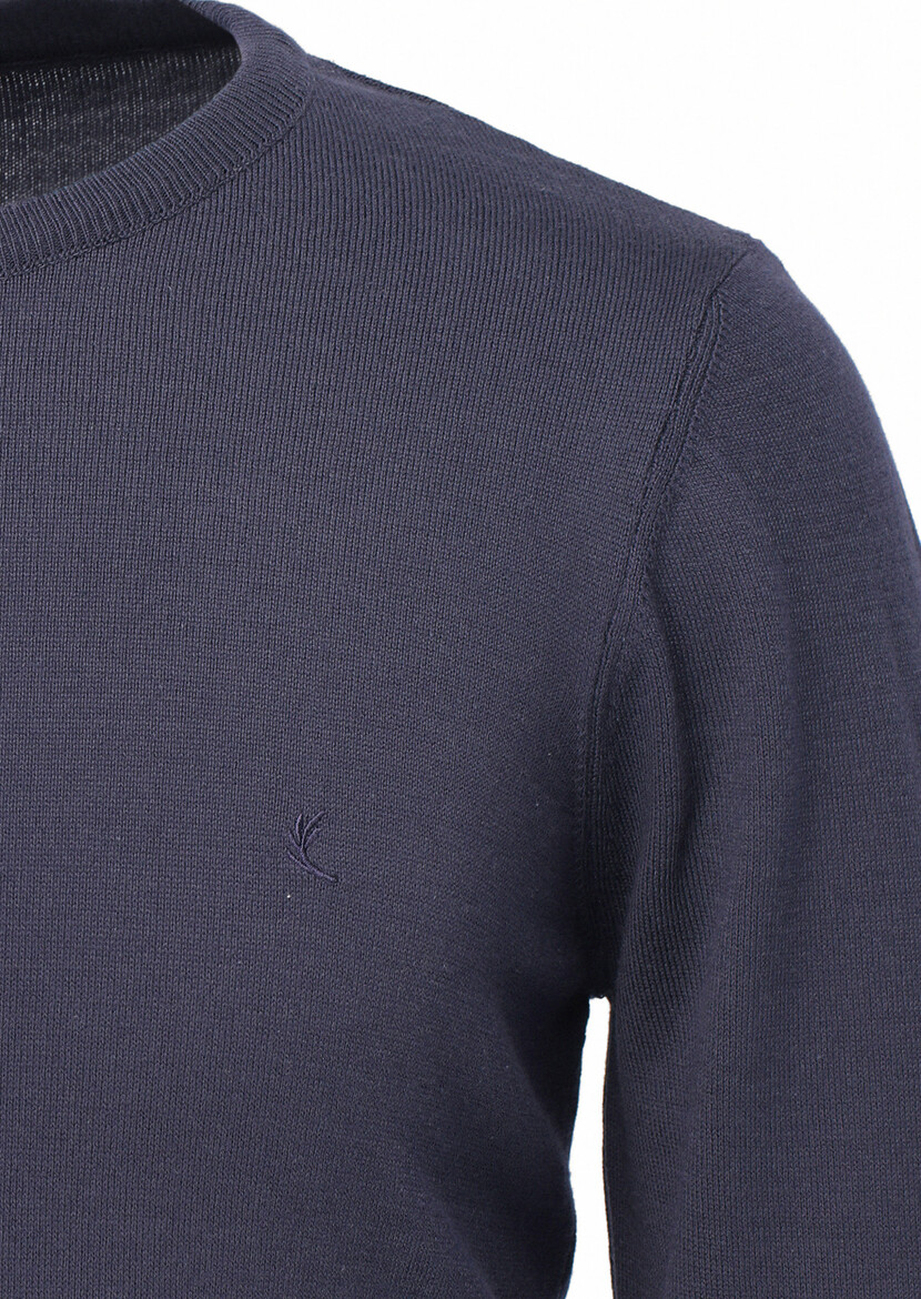 Navy Blue Knitwear Sweatshirt - 2