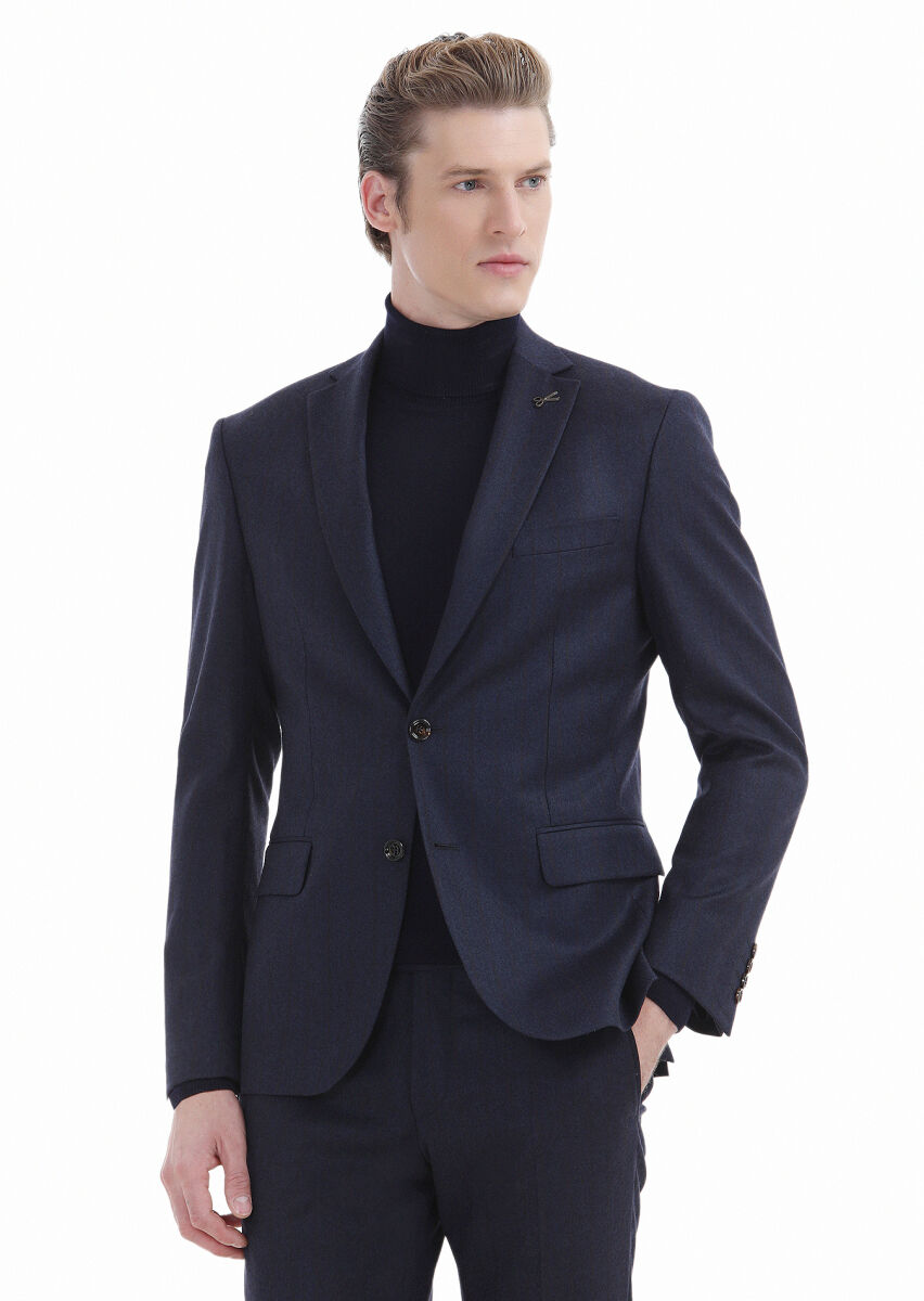 Navy Blue Knitwear Sweatshirt - 3