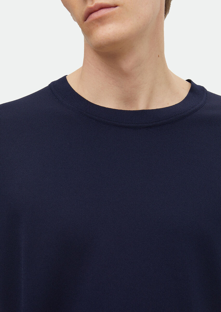 Navy Blue Knitwear Sweatshirt - 3