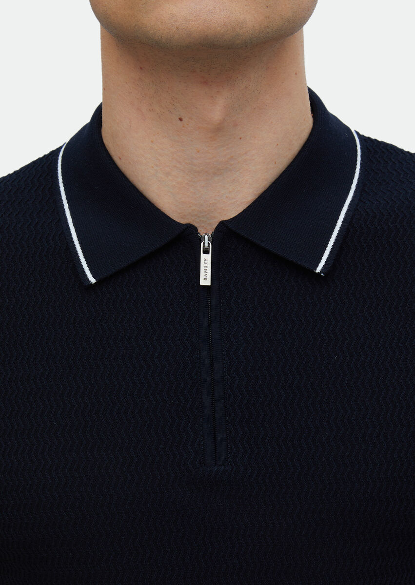 Navy Blue Knitwear Sweatshirt - 3