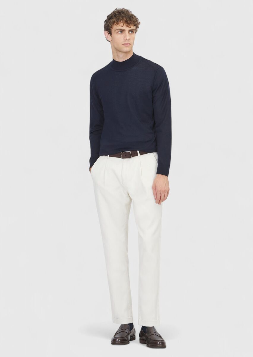 Navy Blue Knitwear Sweatshirt - 2