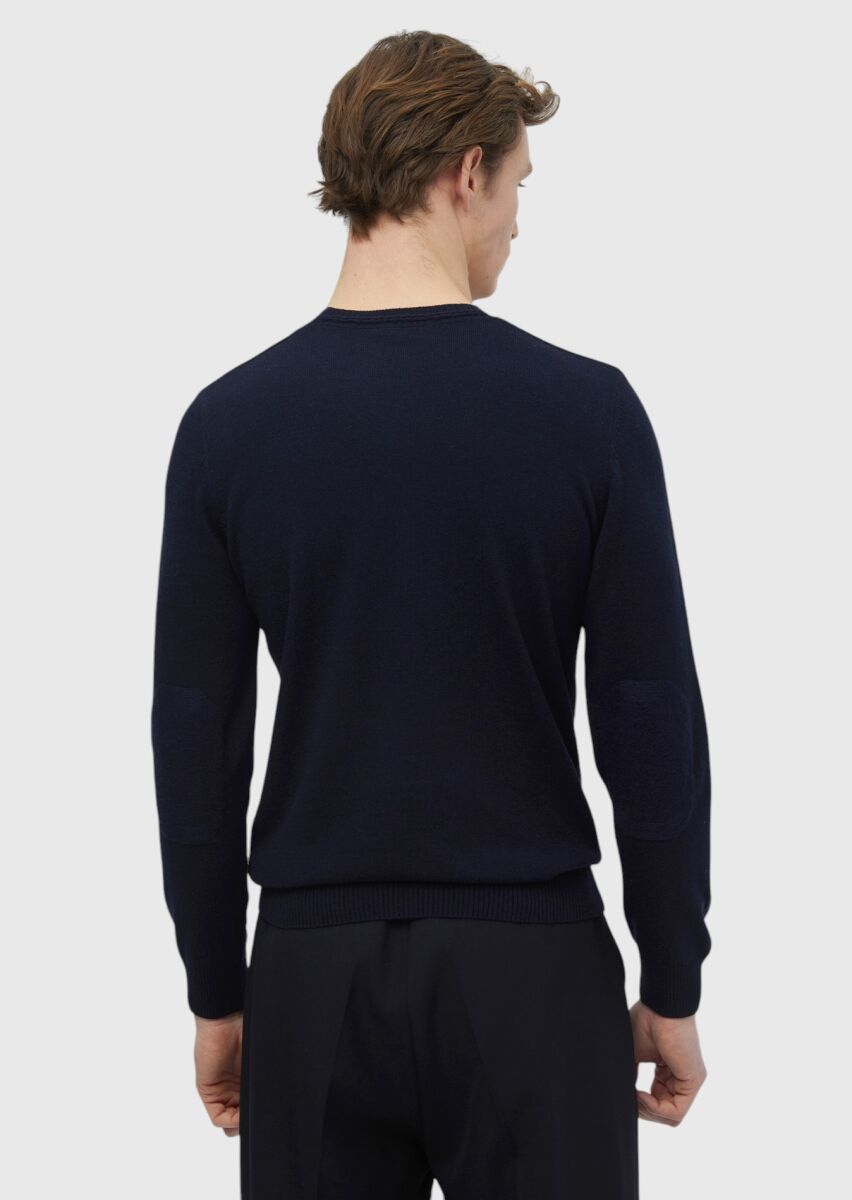 Navy Blue Knitwear Sweatshirt - 6