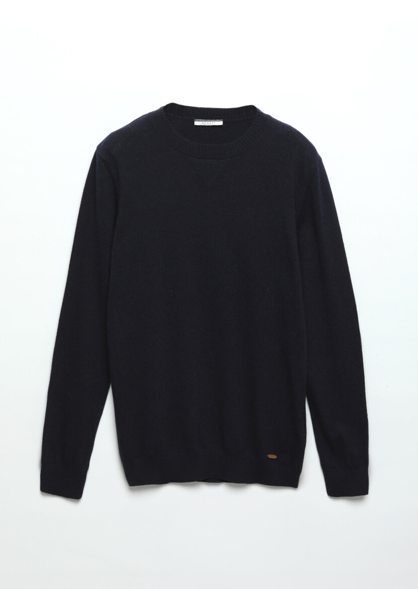 Navy Blue Knitwear Sweatshirt - 7