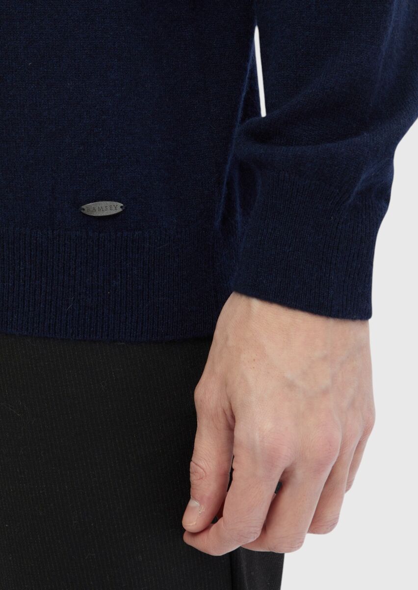 Navy Blue Knitwear Sweatshirt - 7