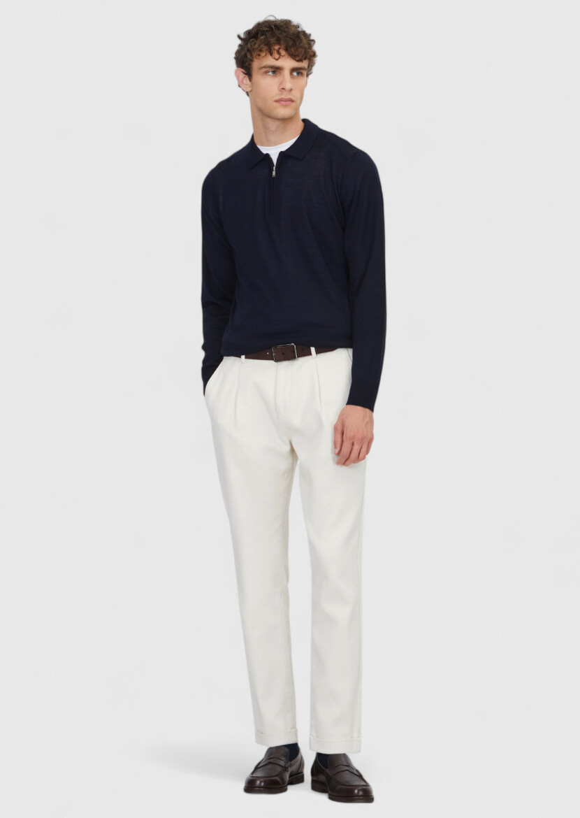 Navy Blue Knitwear Sweatshirt - RAMSEY