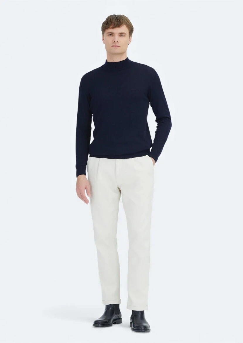 Navy Blue Knitwear Sweatshirt - RAMSEY