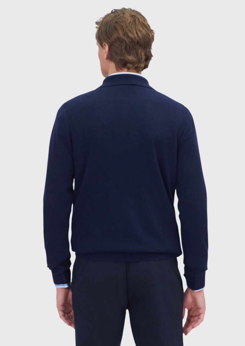 Navy Blue Knitwear Sweatshirt - 5