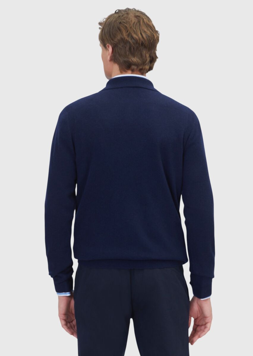 Navy Blue Knitwear Sweatshirt - 5