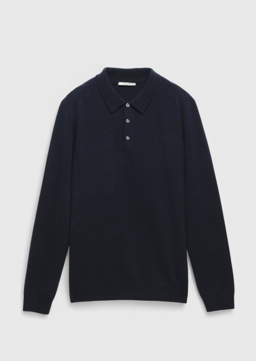Navy Blue Knitwear Sweatshirt - 6