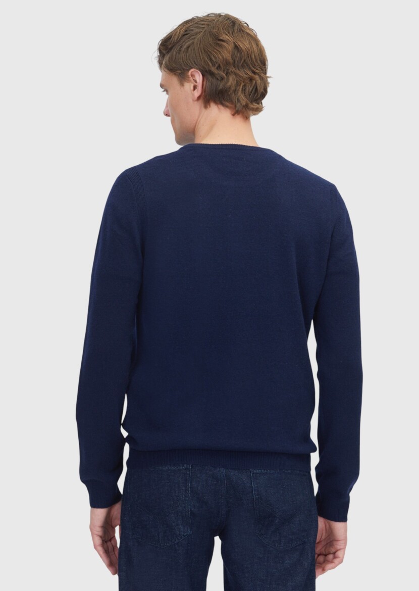 Navy Blue Knitwear Sweatshirt - 6