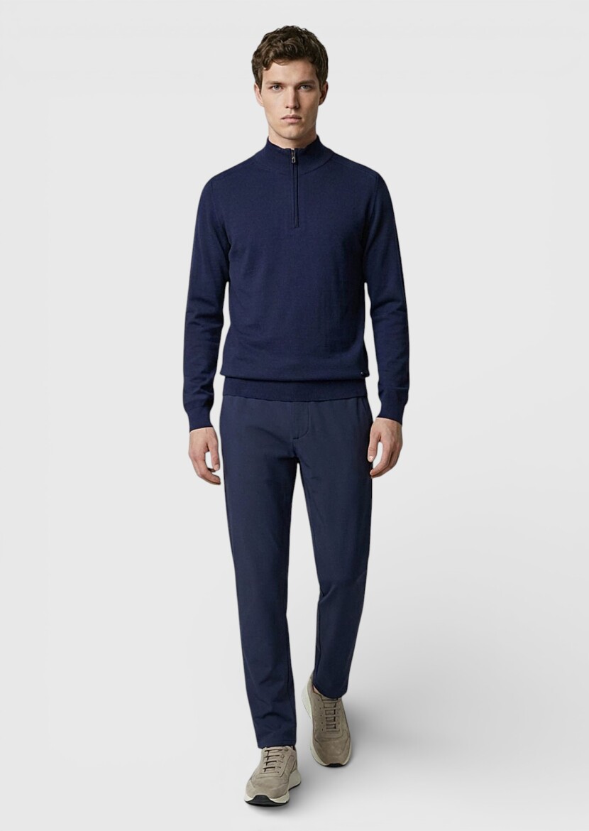 Navy Blue Knitwear Sweatshirt - 2