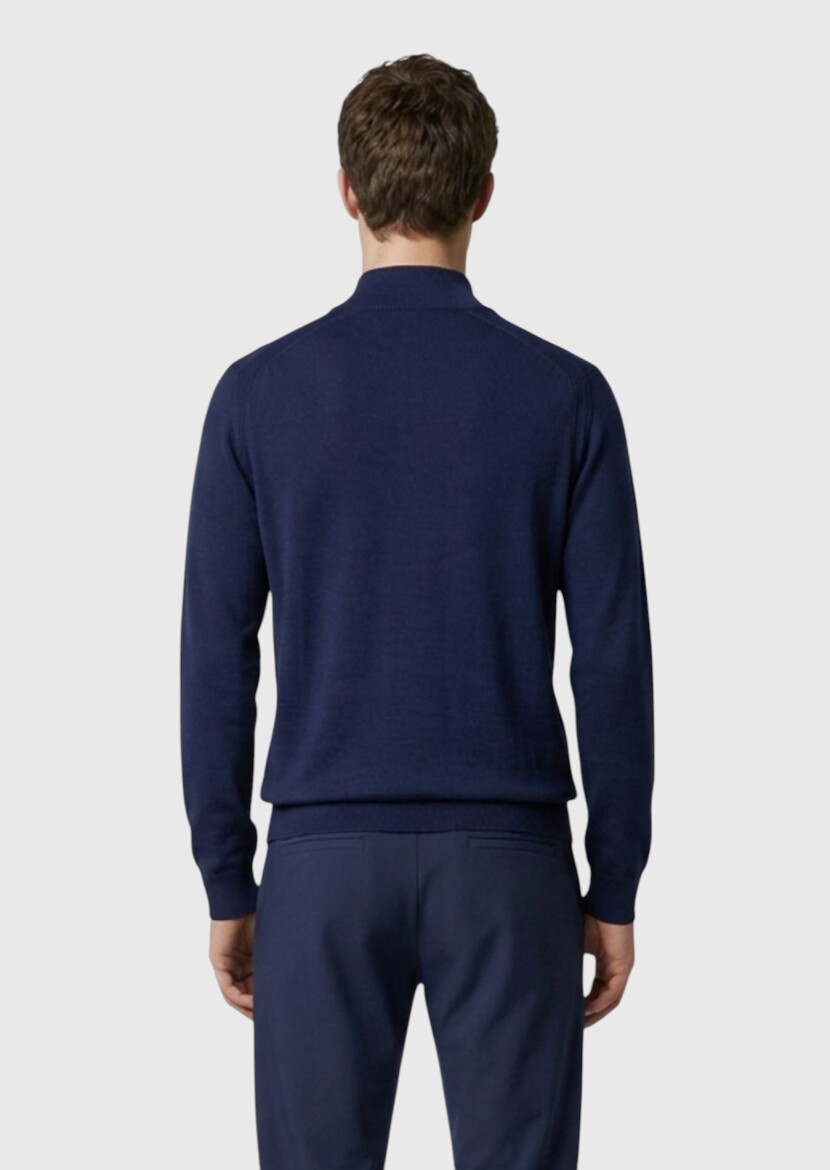 Navy Blue Knitwear Sweatshirt - 4