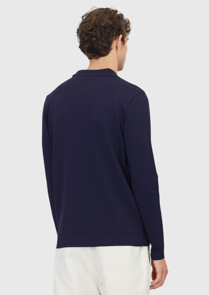 Navy Blue Knitwear Sweatshirt - 6