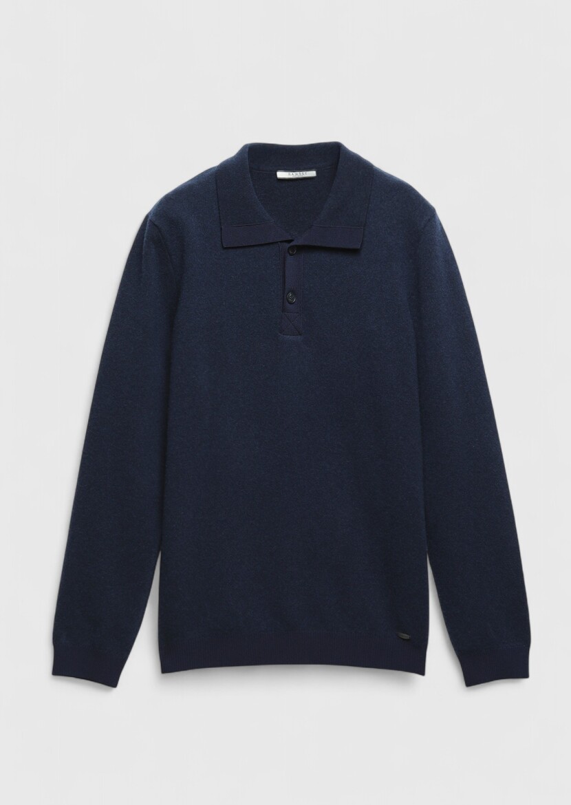 Navy Blue Knitwear Sweatshirt - 6