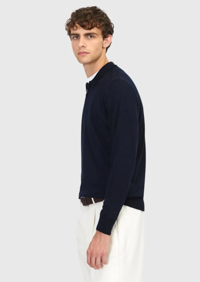 Navy Blue Knitwear Sweatshirt - 3