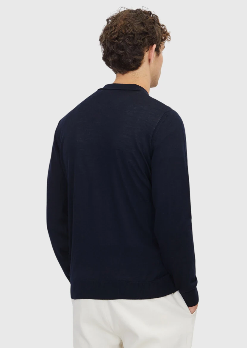 Navy Blue Knitwear Sweatshirt - 6