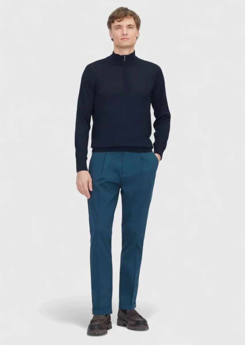 Navy Blue Knitwear Sweatshirt - 2