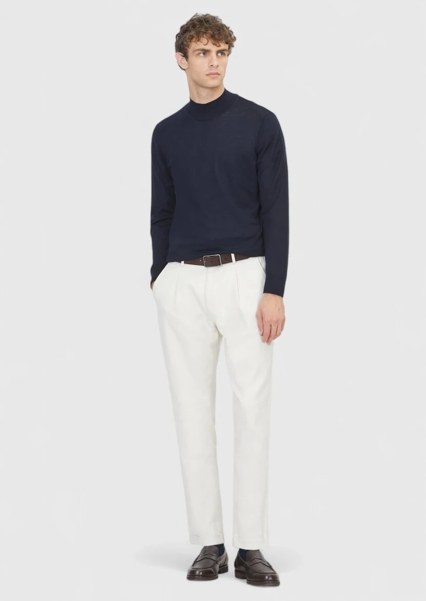 Navy Blue Knitwear Sweatshirt 