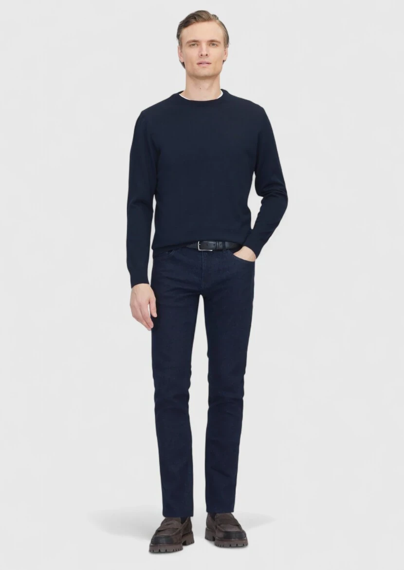 Navy Blue Knitwear Sweatshirt 