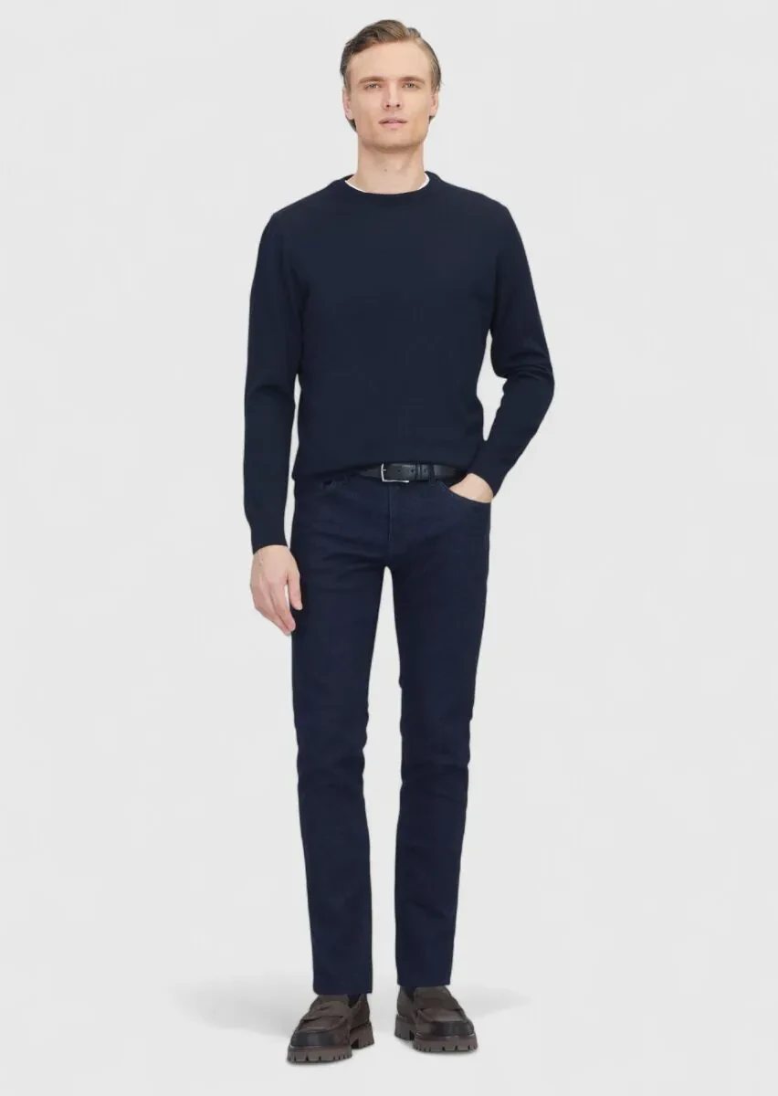 Navy Blue Knitwear Sweatshirt - 2