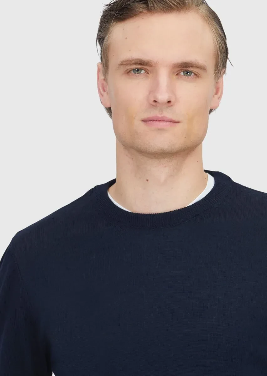 Navy Blue Knitwear Sweatshirt - 3